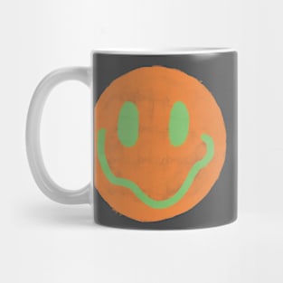 Orange and Green Vintage Smiley Face Mug